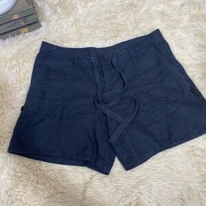 Juicy Couture Black Drawstring Linen Casual Shorts